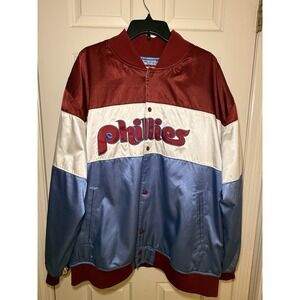 Mitchell & Ness Philadelphia Phillies throwback button up jacket size 2XL